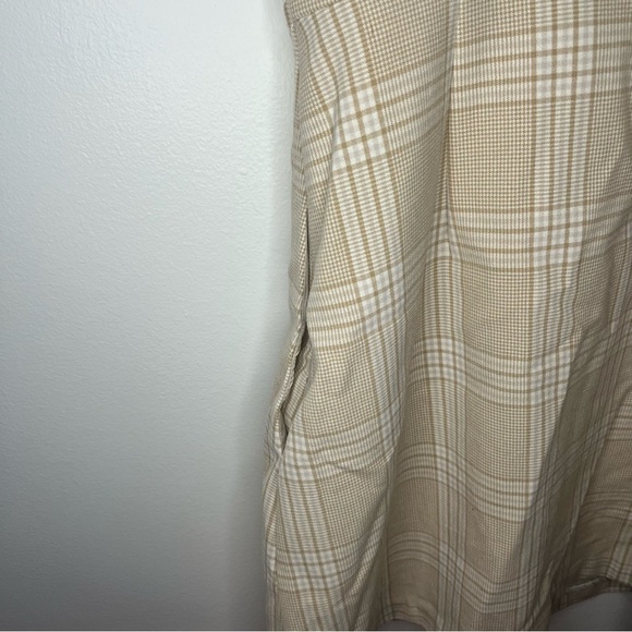 Aritzia Wilfred Beige/Tan Plaid Isabelle Mini Dress - Picture 6 of 8